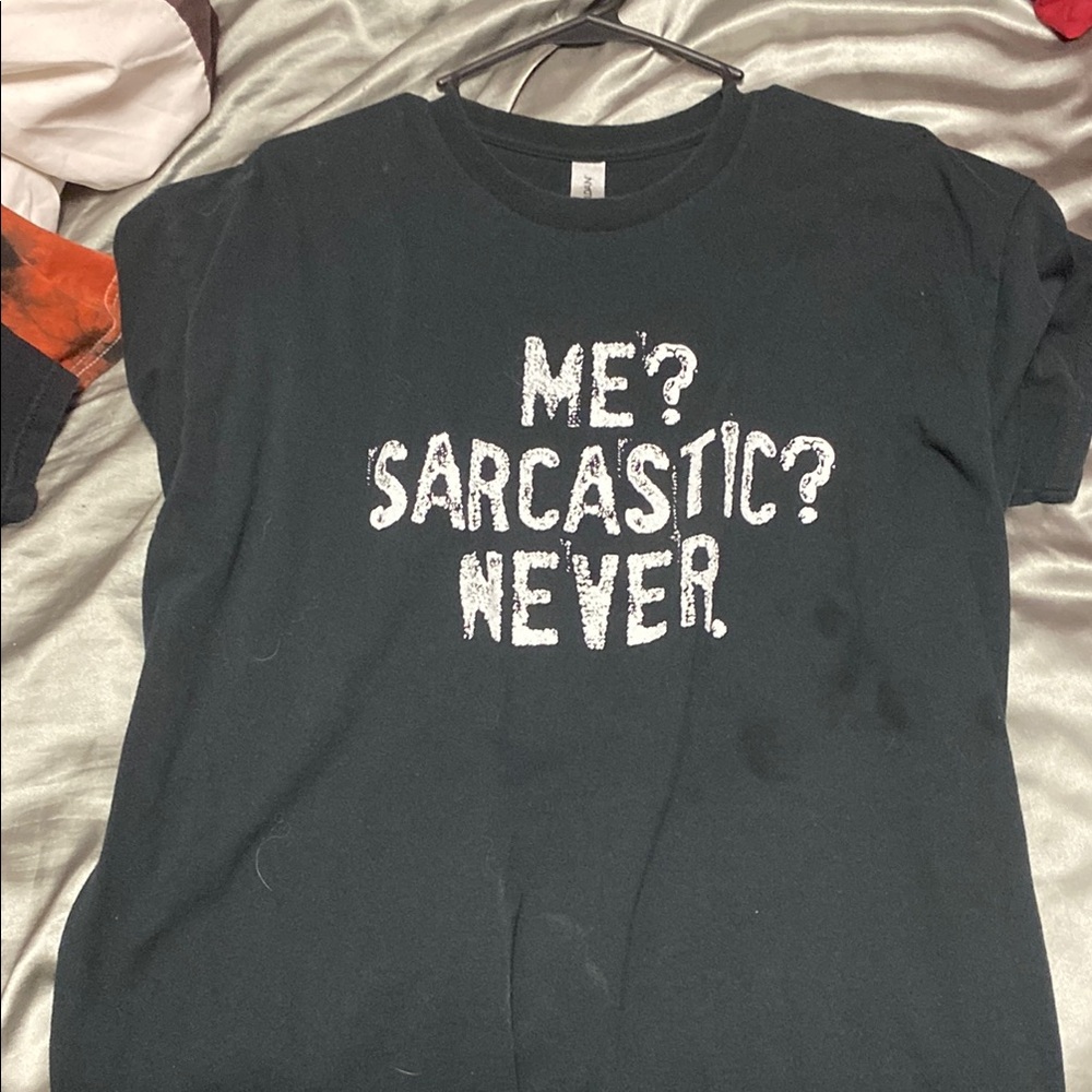 Black Graphic Tee with Sarcastic Print